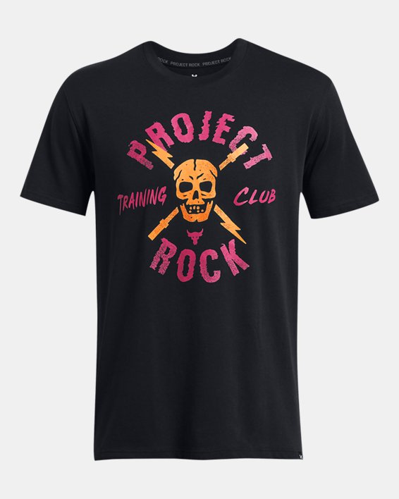 Men's Project Rock TC Heavyweight Graphic Short Sleeve in Black image number 2